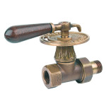 Вентиль Carlo Poletti V677L 1/2" проходной, с деревянной ручкой