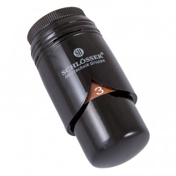 Термостатическая головка SCHLOSSER Brillant M30x1,5 SH, черный 9005