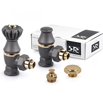 SR Rubinetterie Комплект серия Liberty 1/2"х3/4" угловой, цвет антрацит, арт. 0320-2000V00P