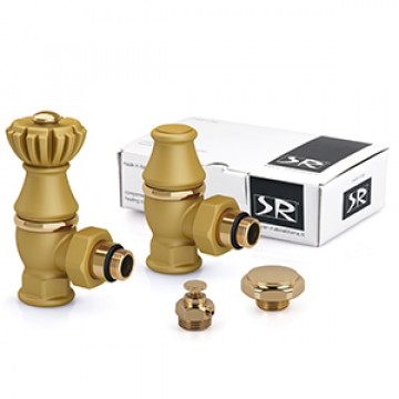 SR Rubinetterie Комплект серия Liberty 1/2"х3/4" угловой, цвет Ral 1036 (антик золото), арт. 0320-2000V00R