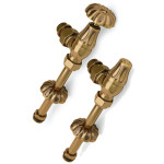 SR Rubinetterie Комплект угловых вентилей с трубками Old Style 1/2"x1/2", цвет бронза, арт. A339-1500ZE15